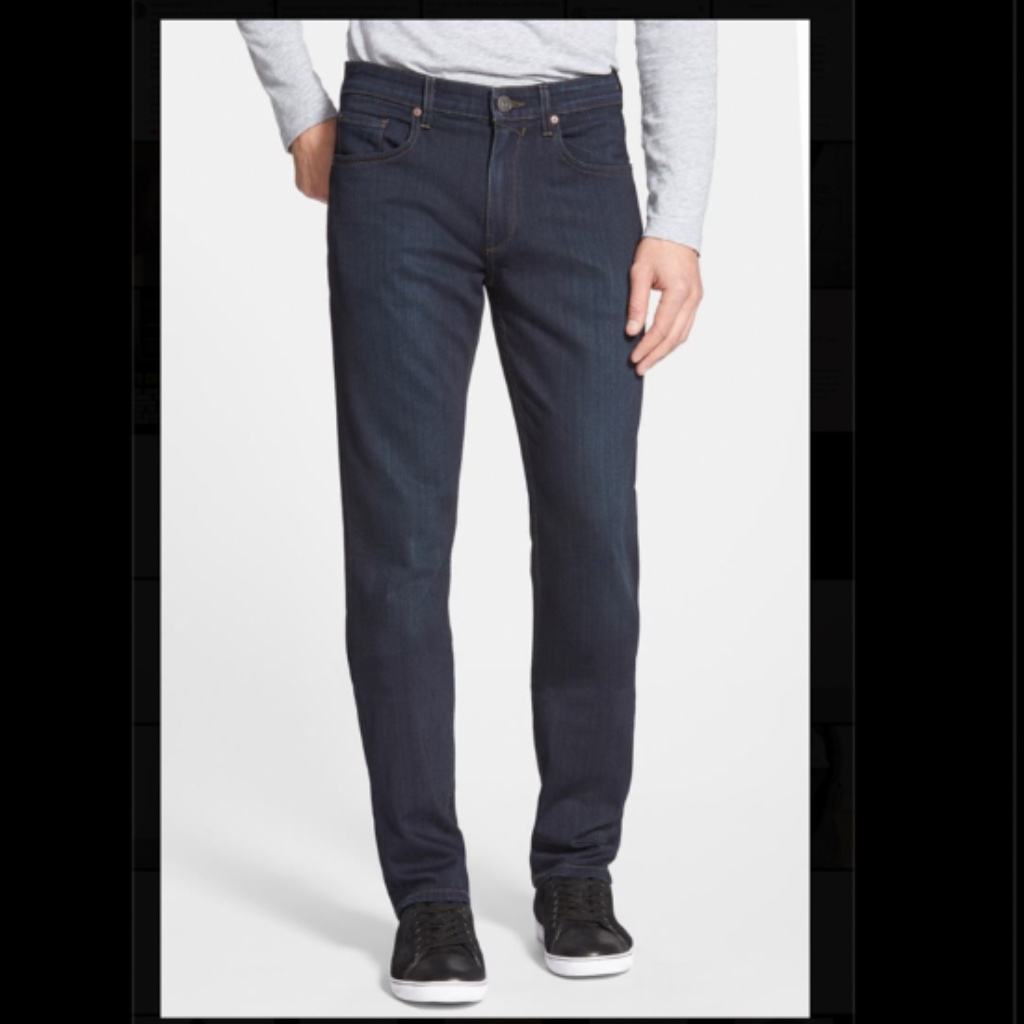 Paige Dark Wash Slim Straight Leg Jeans In W32